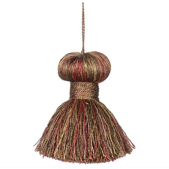 Vintage Lot Set Of 2 Burgundy Red Brown Gold Tassel Tie Backs Curtain Chair NEW - Picture 2 of 2